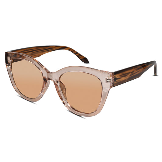 Crystal Brown Cateye Sunglasses For Women
