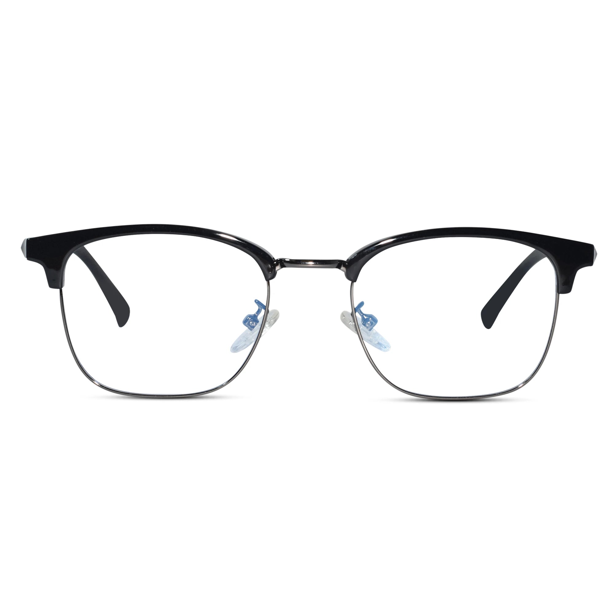 Lenskandy Titan Edge Premium Black Metal Eyeglasses for Men for Classic Look LKE71003-Black