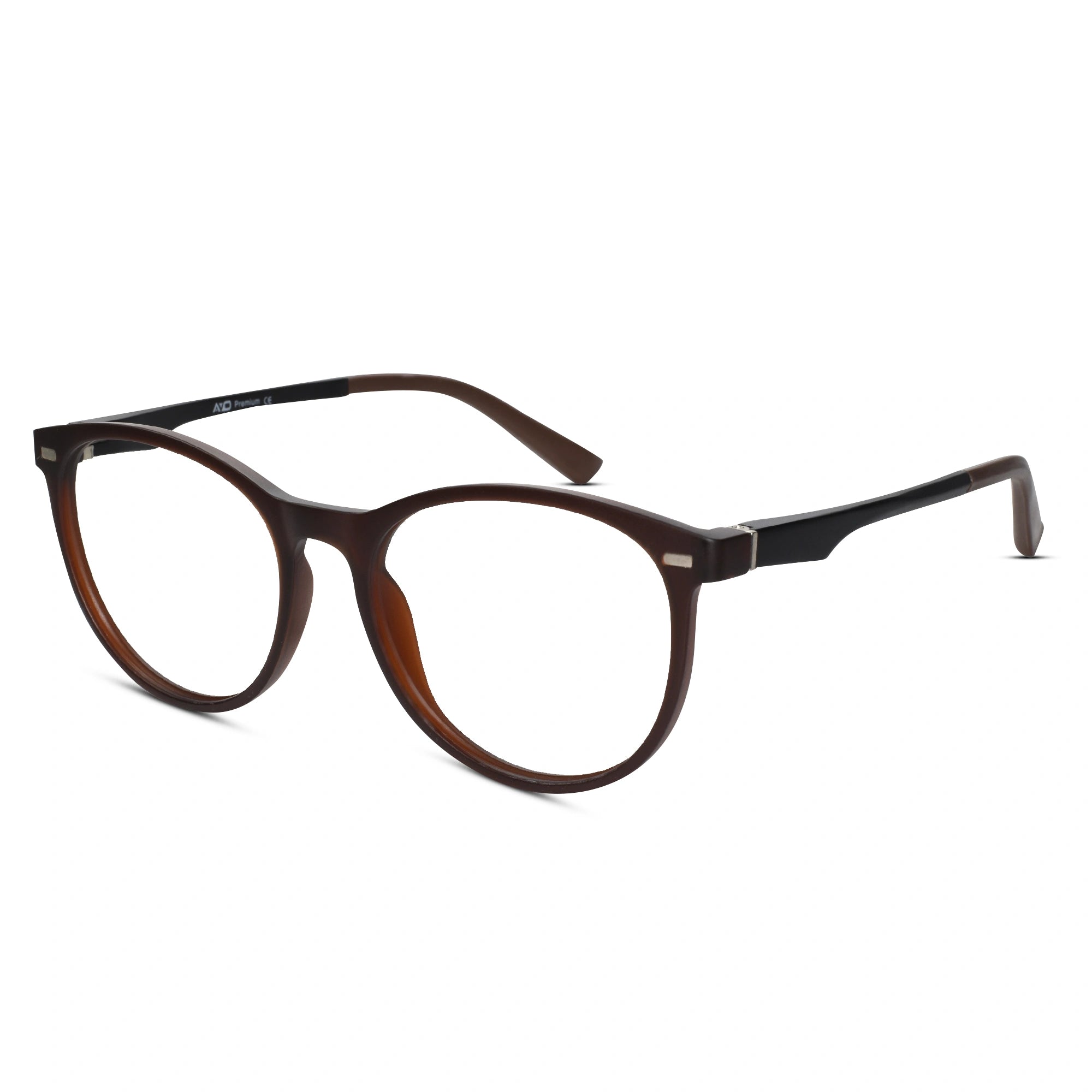 Brown Round Magnetic Glasses Clip On For Men & Women