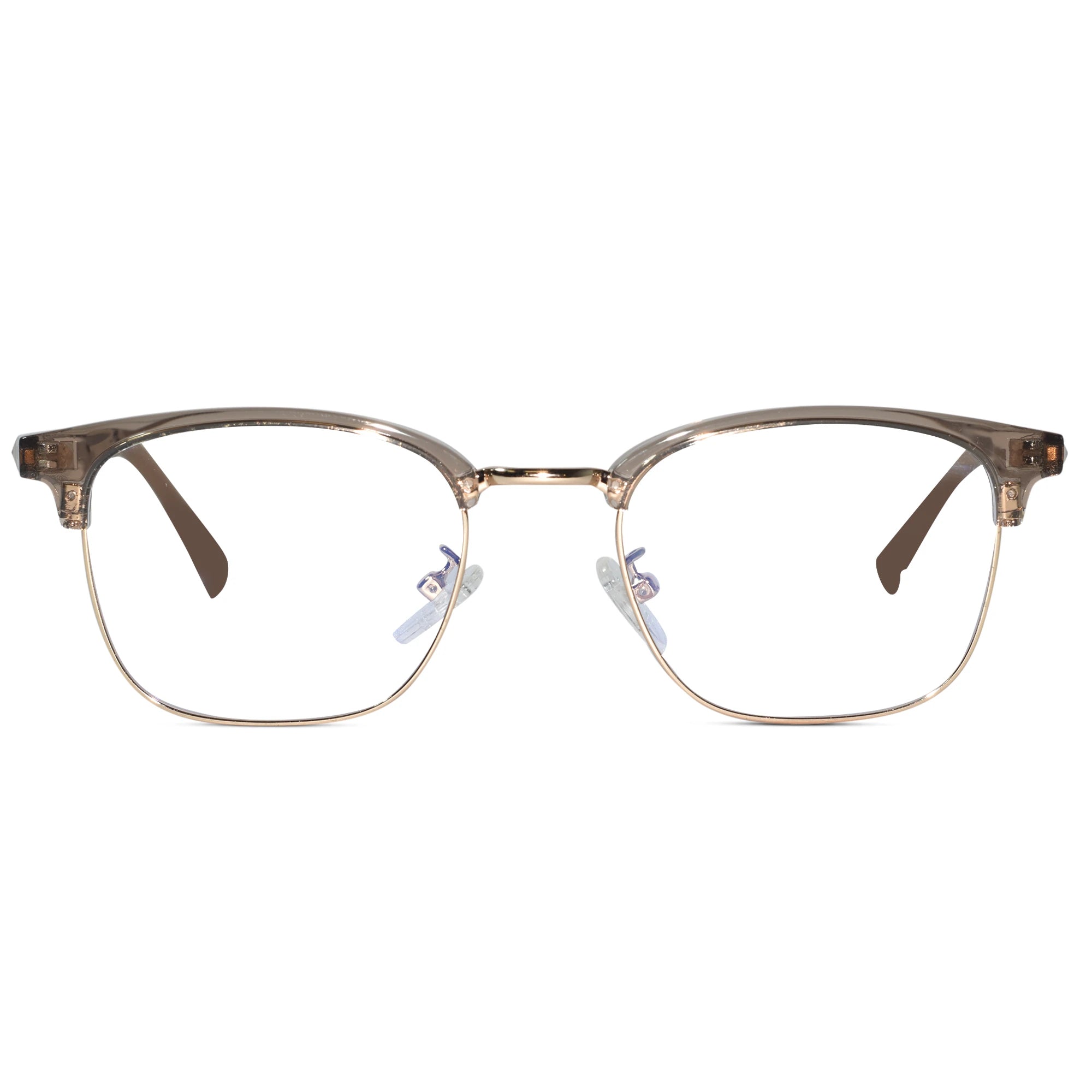 Titan Edge Brown Flexible Metal Eyeglasses for Men at Lenskandy LKE71006-Brwn