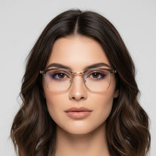 Titan Edge Brown Flexible Metal Eyeglasses for Men at Lenskandy