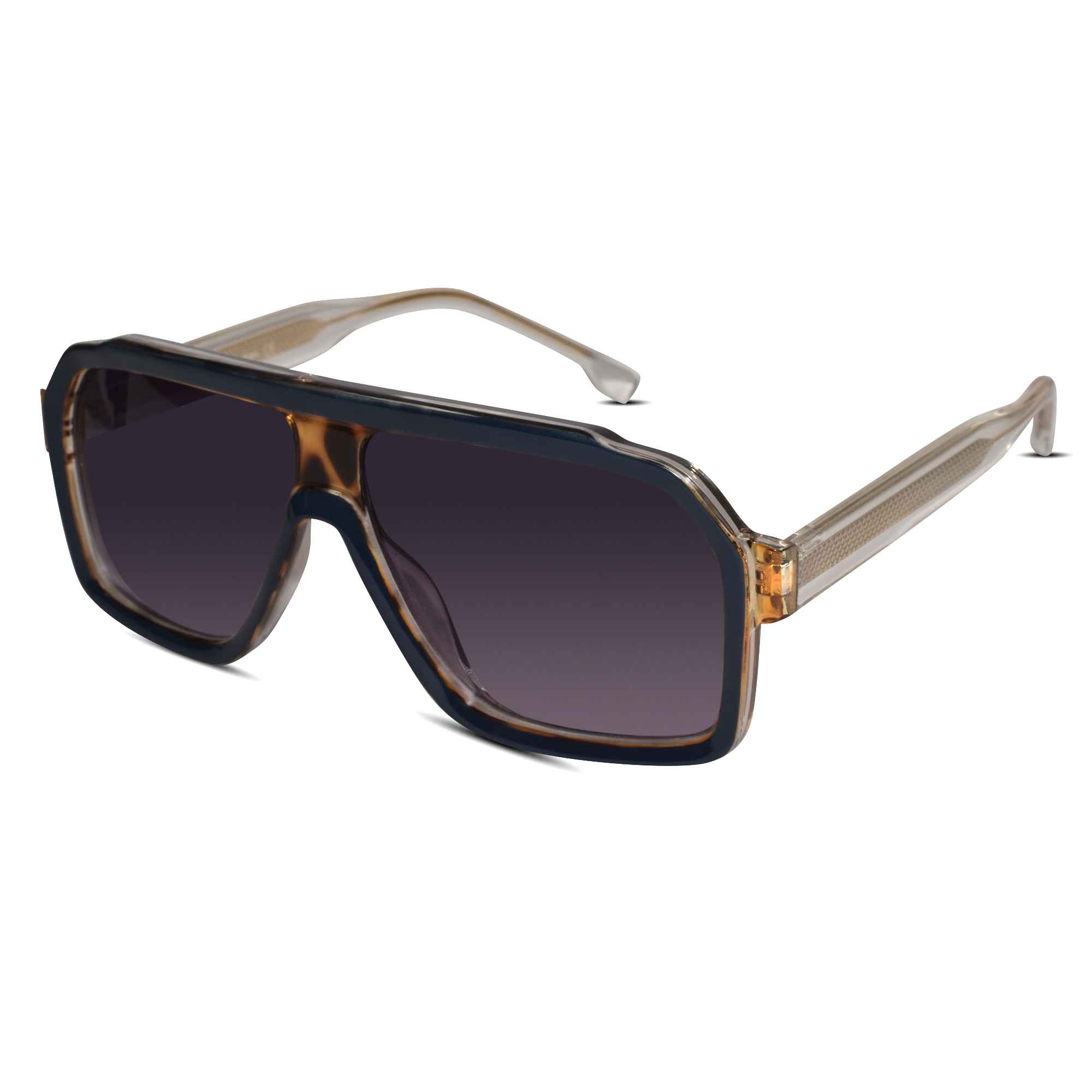 Designer Rectangular Dual-Tone Sunglasses