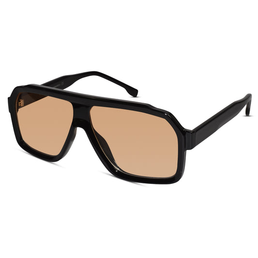 Designer Rectangular Black Sunglasses For Men