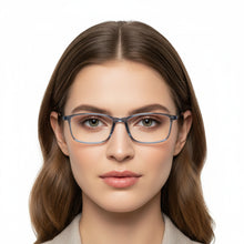 Blue Rectangular Glasses Frame Eyeglasses for Men & Women