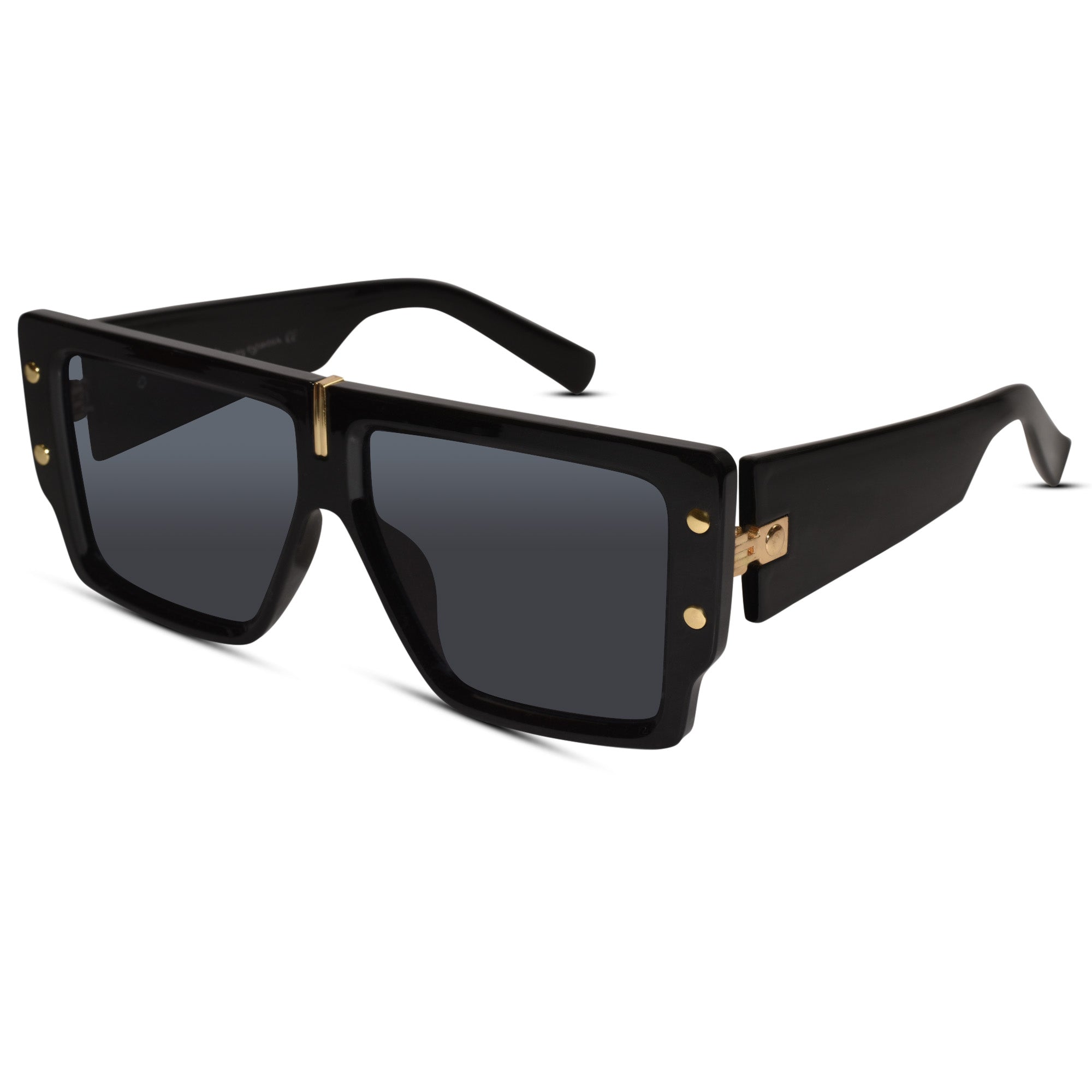 Black Bold Rectangular Sunglasses for Women