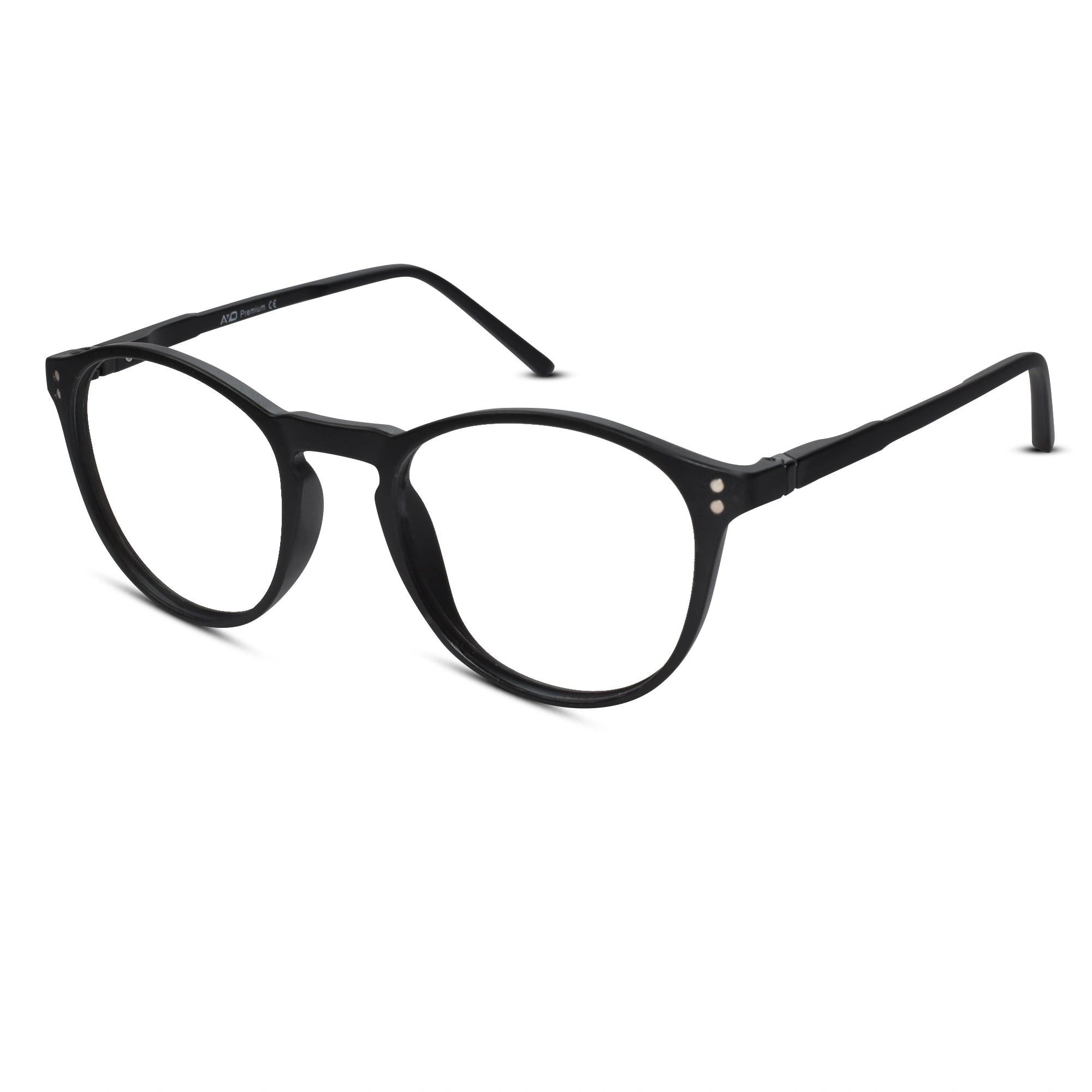 Matt Black Round Clip On Eyeglasses For Men & Women