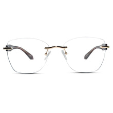 Aurelia Grace Crystal Red Rimless Cateye Glasses for Women