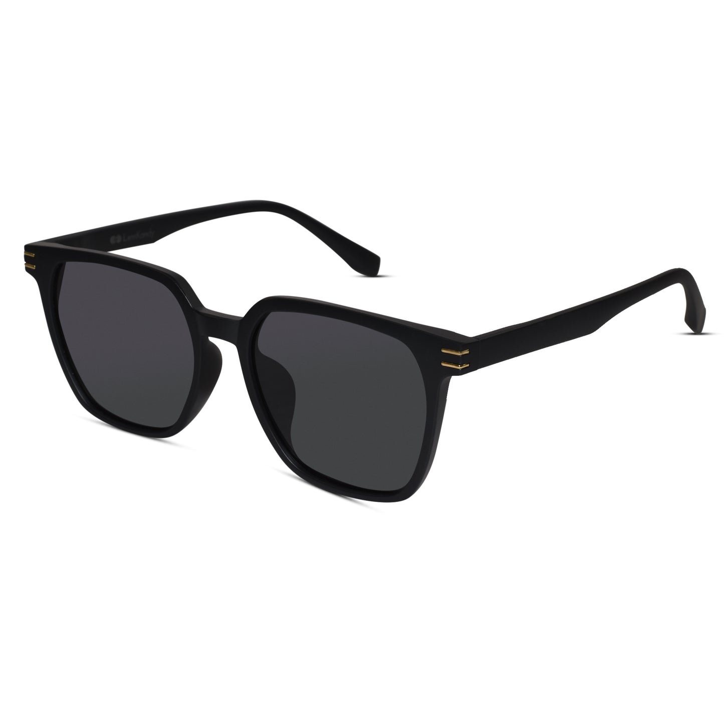 Glossy Black Square Sunglasses For Men