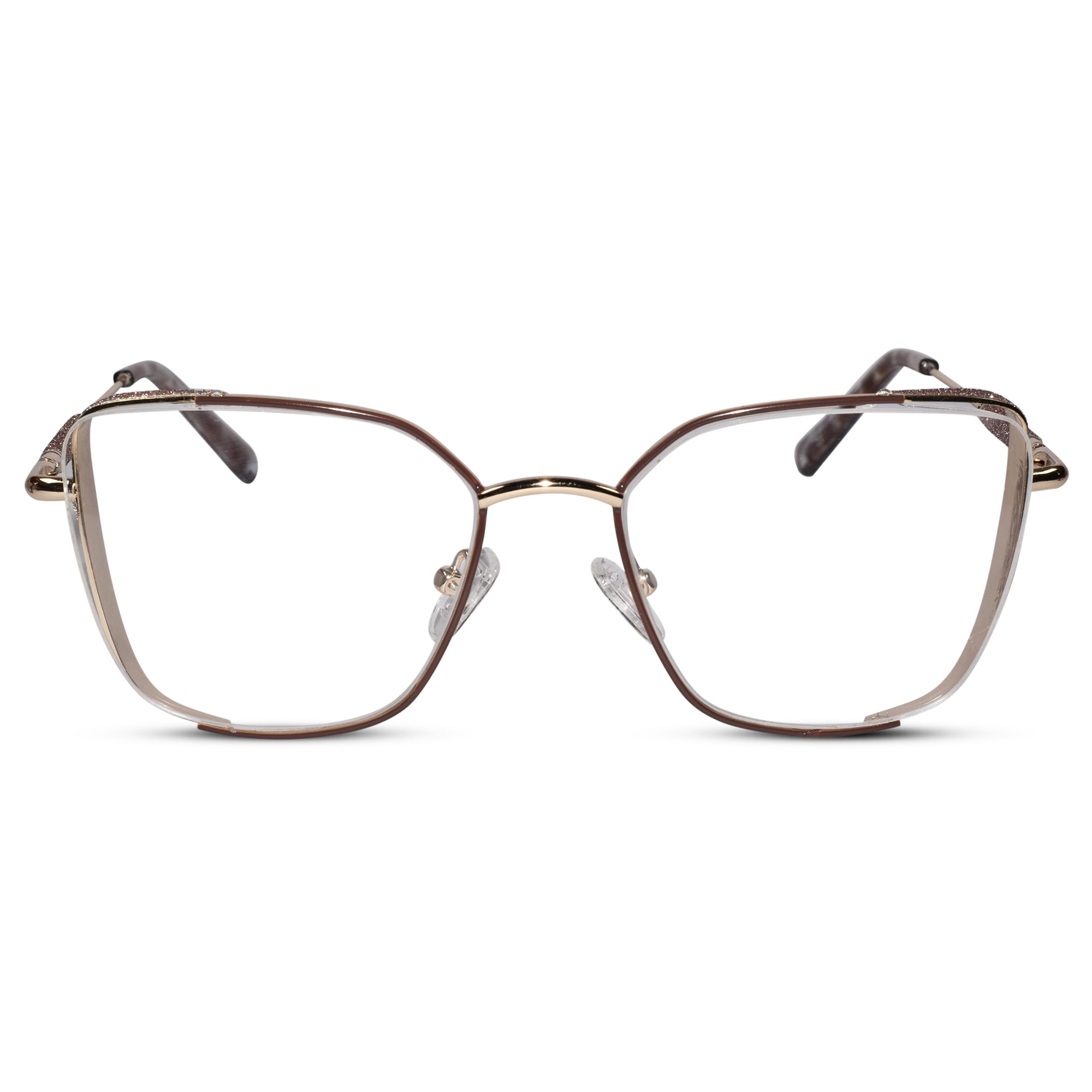 Brown Designer Cat eye Rimless Eyeglasses For Women ELE7022-BRN