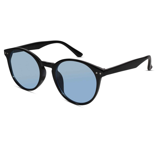 Glossy Black Blue Sunglasses For Women