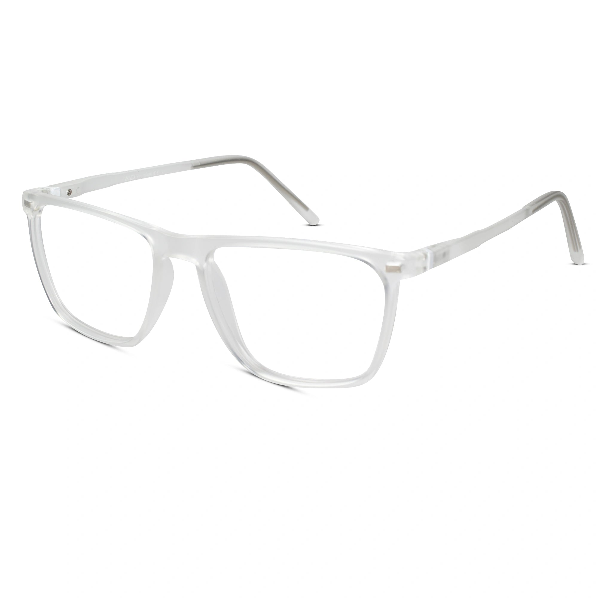 Matt Transparent Rectangular Clip On Eyeglasses for Men & Women