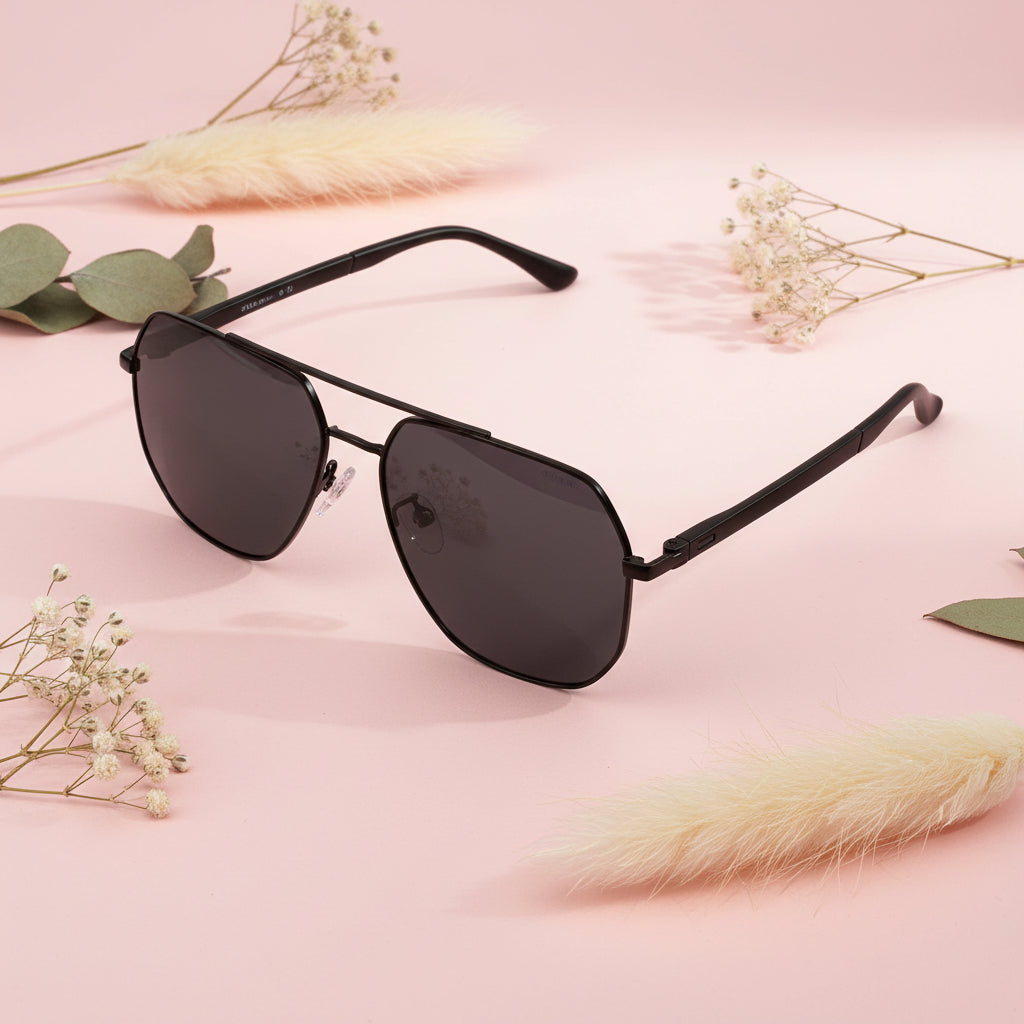 Marshall Shape Black Sunglasses For Men LKS9921-BLK