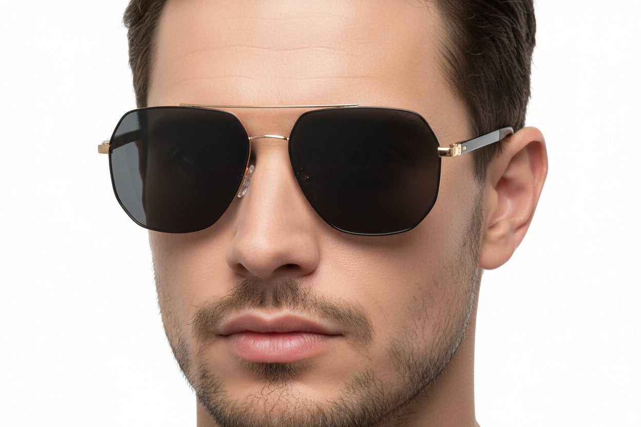 Marshall Black-Gold Sunglasses For Men LKS9921-BLK-GOLD