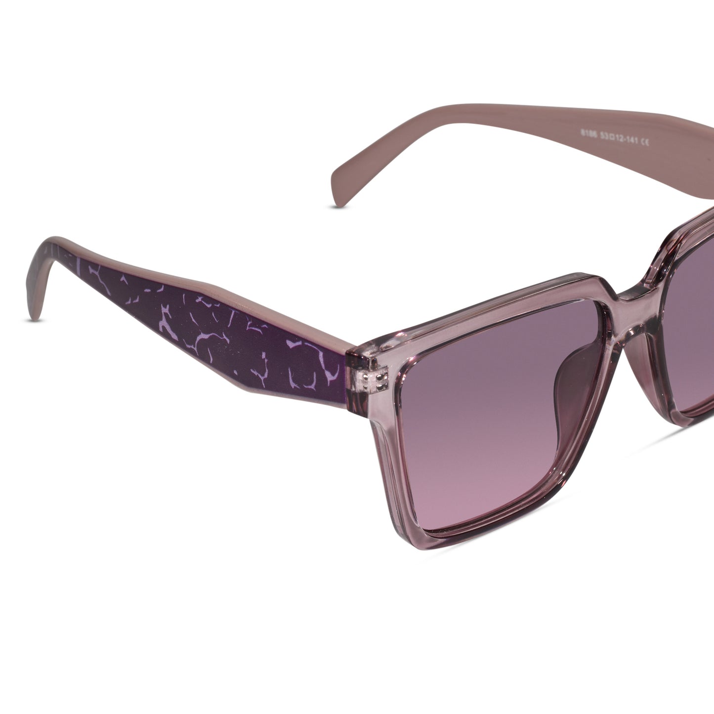Crystal Purple Rectangular Sunglasses for Women
