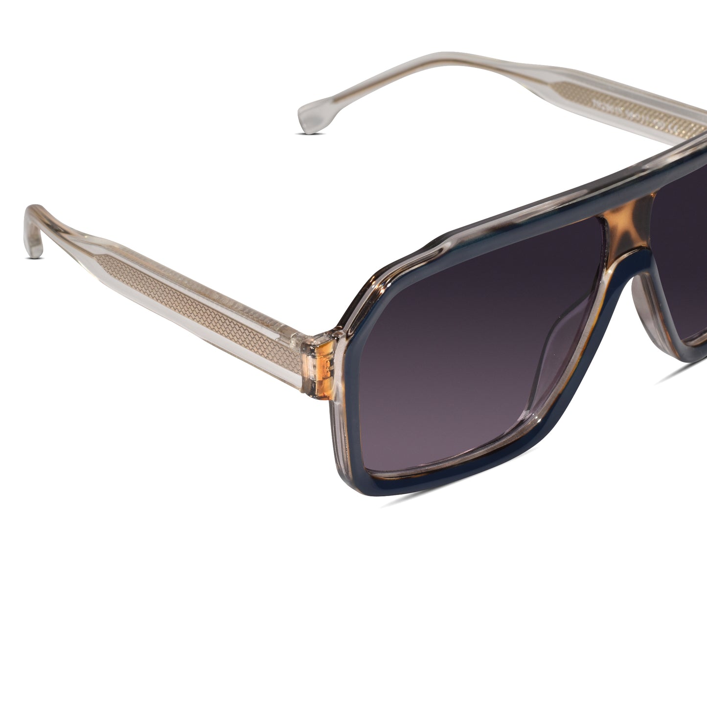 Designer Rectangular Dual-Tone Sunglasses