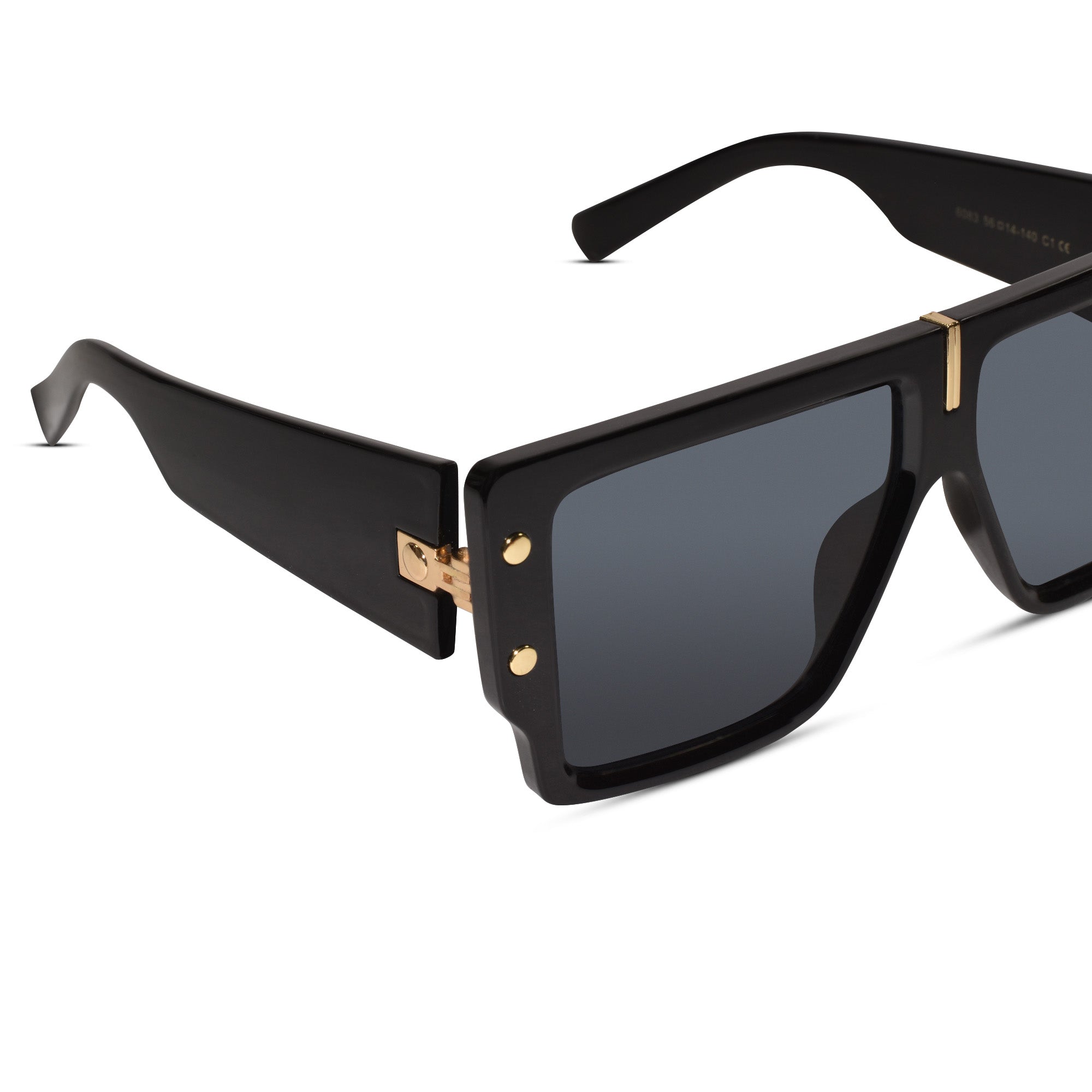 Black Bold Rectangular Sunglasses for Women