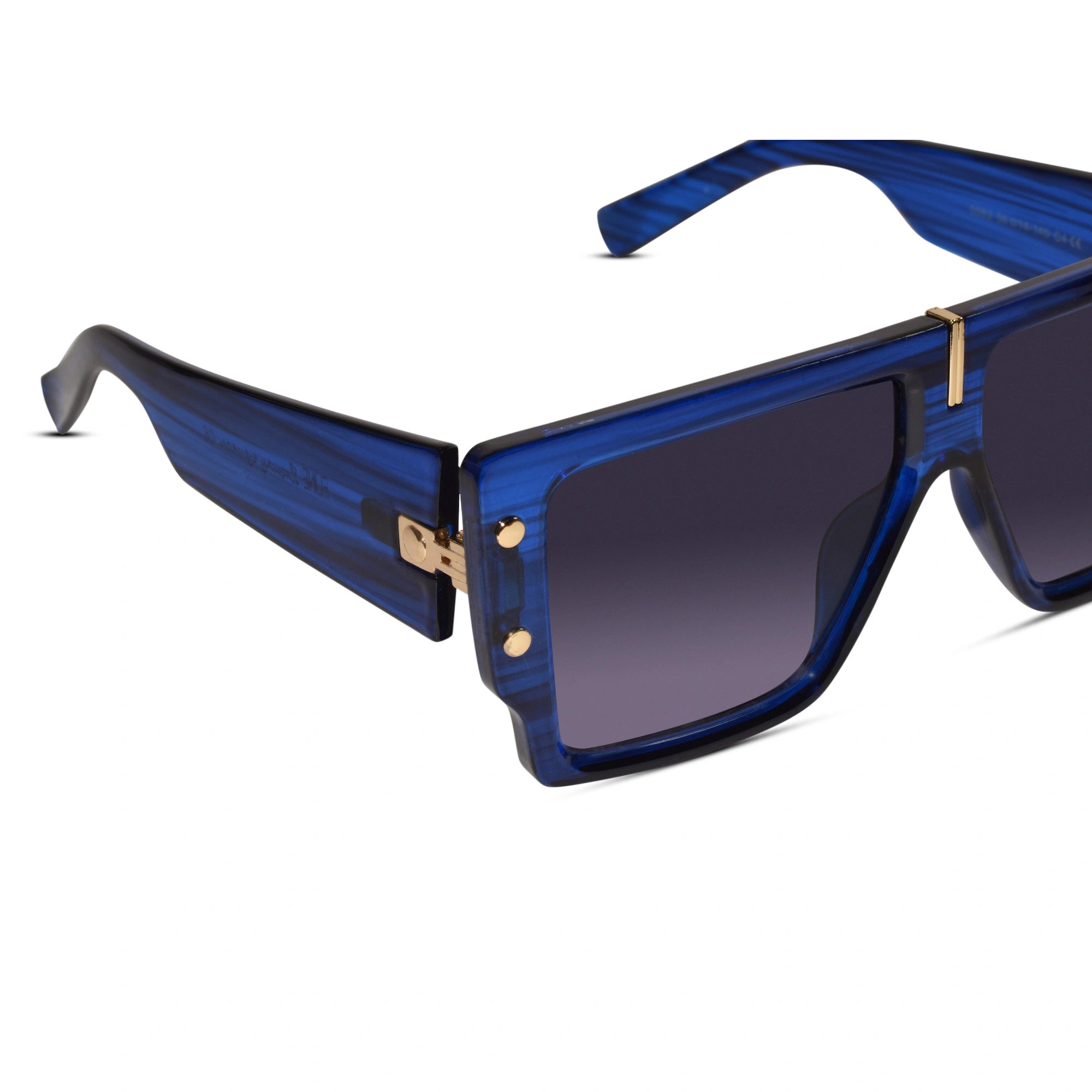 Designer Bold Blue Rectangular Sunglasses for Men LKS6083-BLU