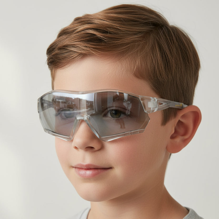 Tortoiseshell eyeglasses with gold accents on a white background