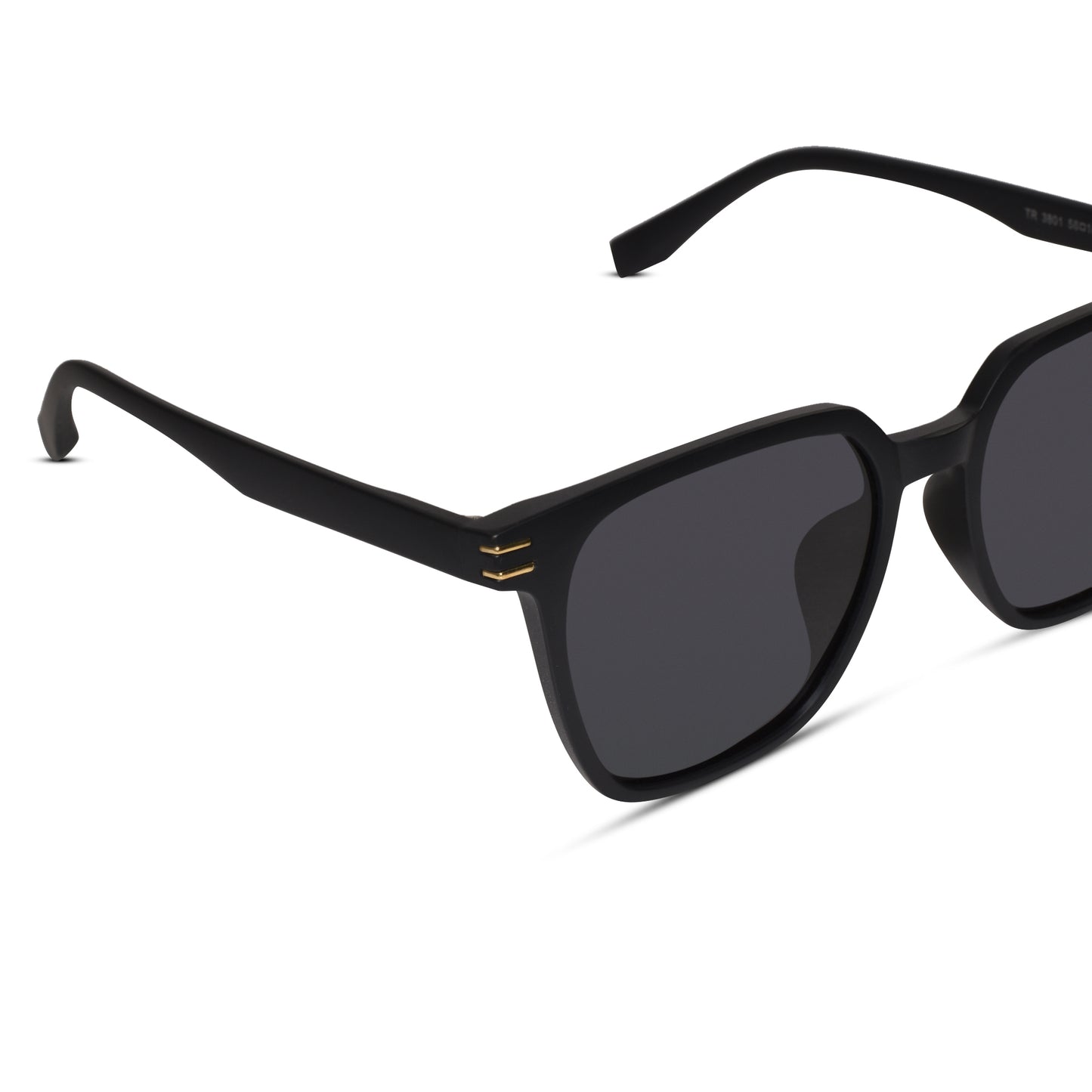 Glossy Black Square Sunglasses For Men