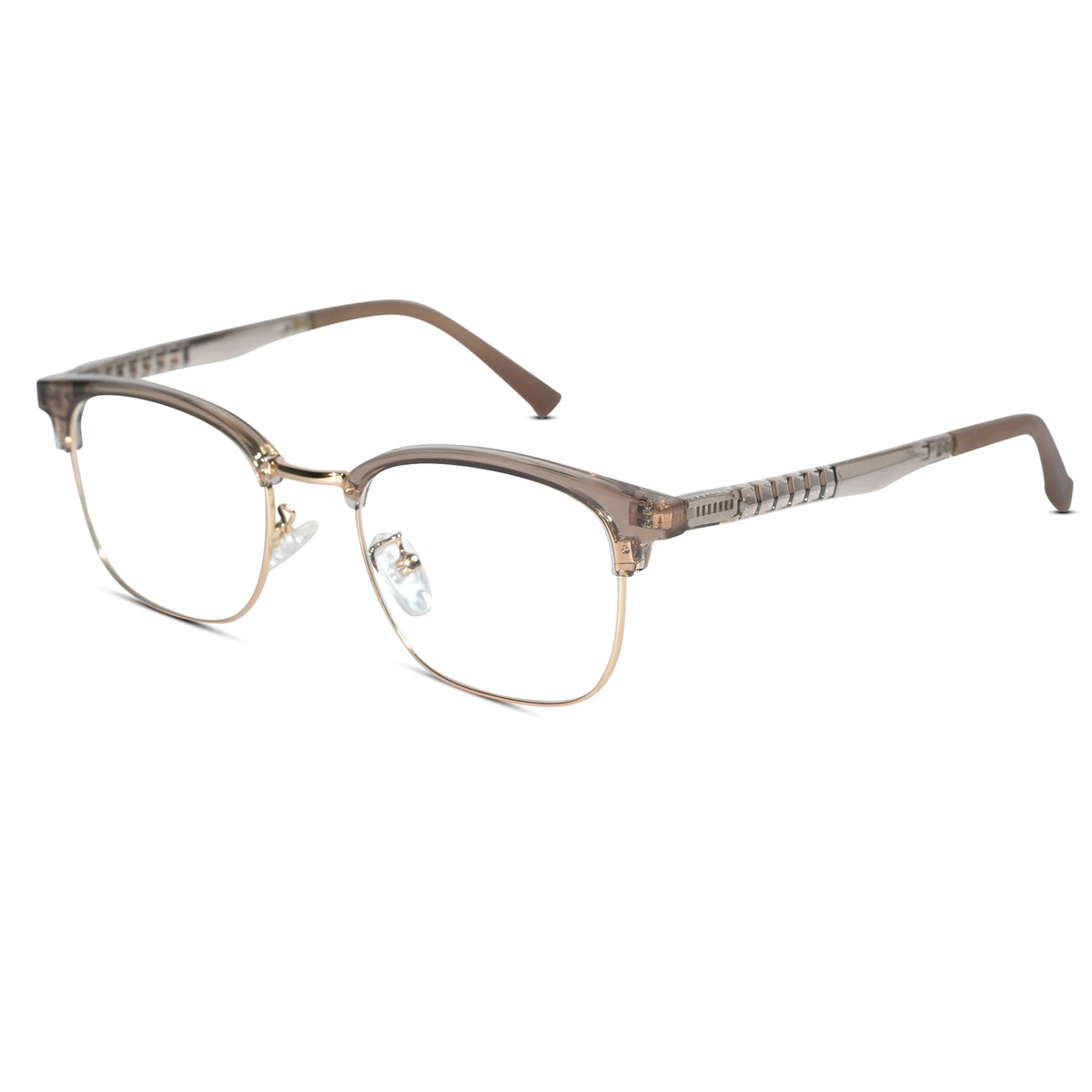 Titan Edge Brown Flexible Metal Eyeglasses for Men at Lenskandy