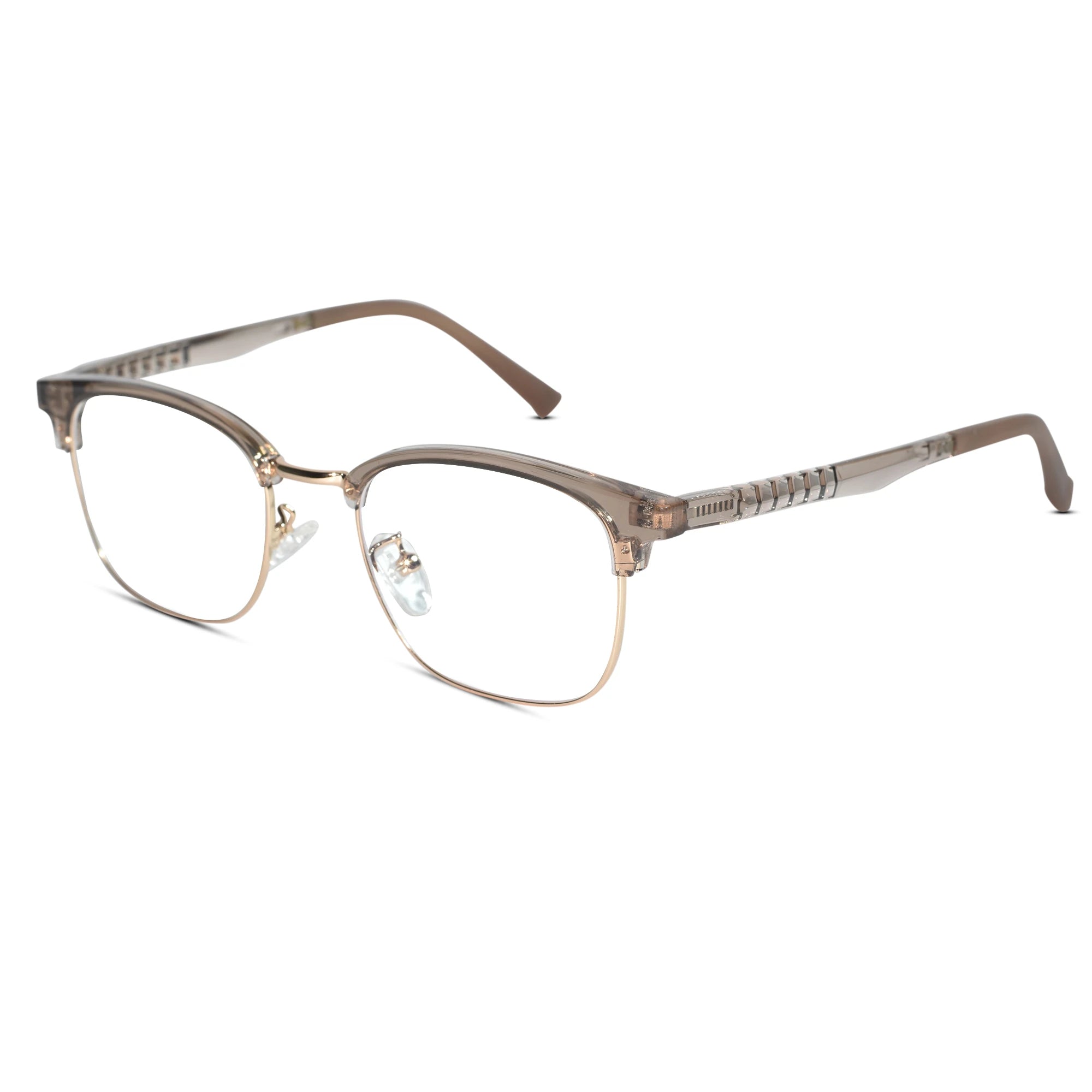 Titan Edge Brown Flexible Metal Eyeglasses for Men at Lenskandy LKE71006-Brwn
