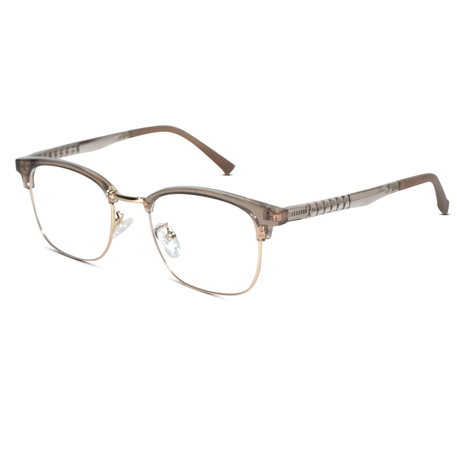 Titan Edge Brown Flexible Metal Eyeglasses for Men at Lenskandy