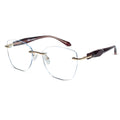 Aurelia Grace Crystal Red Rimless Cateye Glasses for Women LKE79016-Red