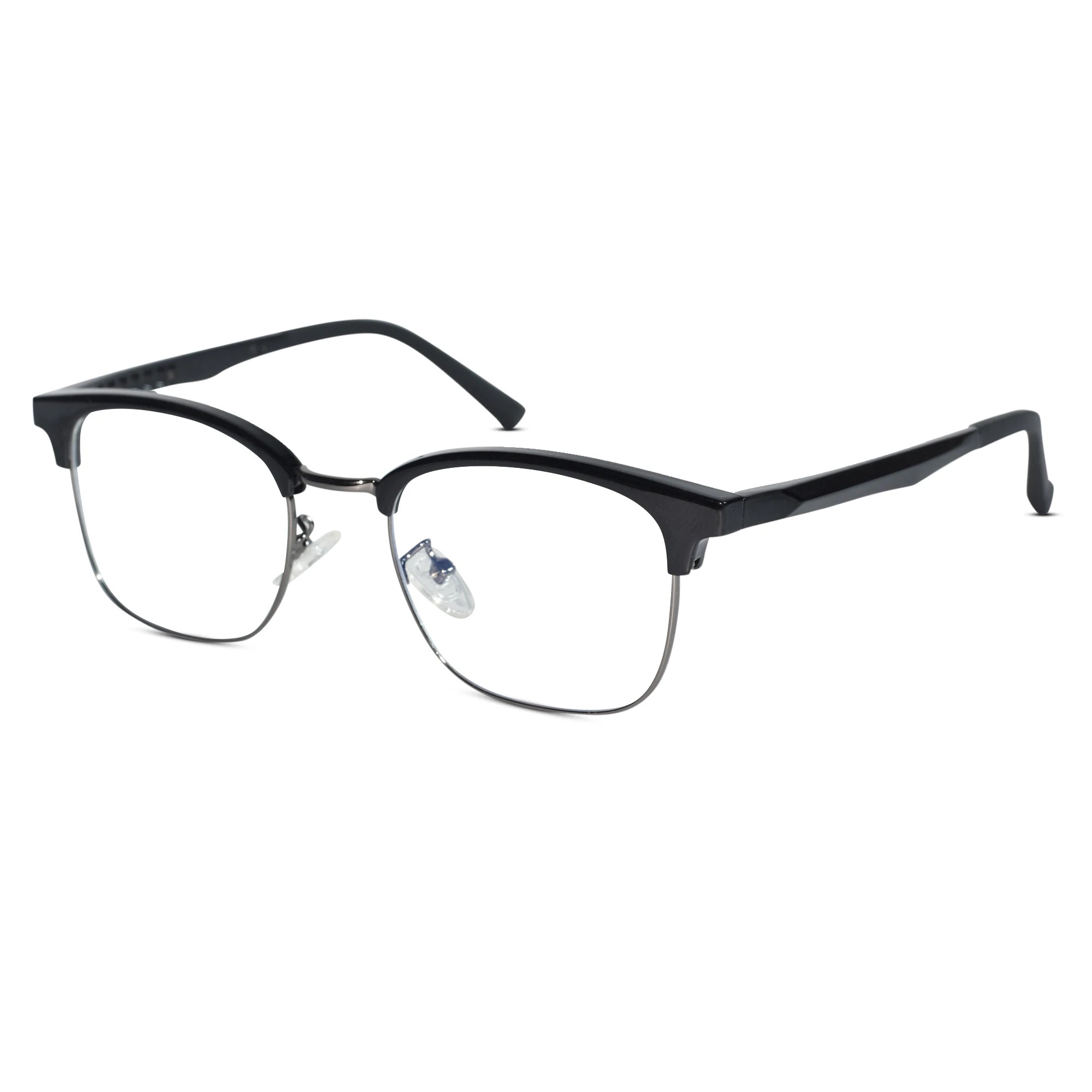 Lenskandy Titan Edge Premium Black Metal Eyeglasses for Men for Classic Look LKE71003-Black