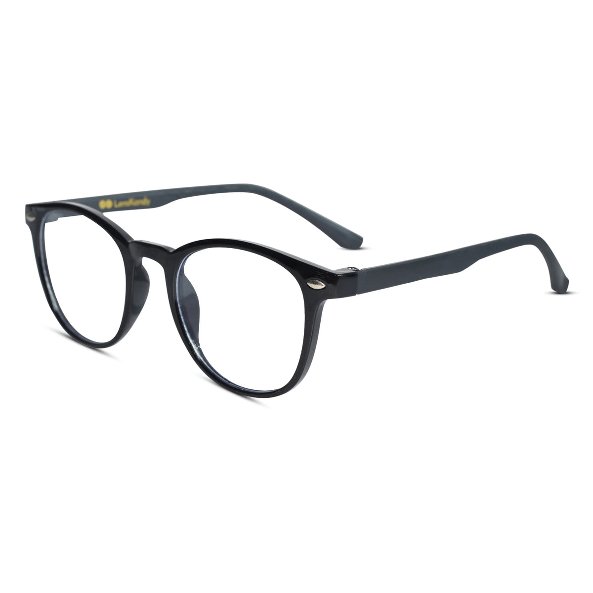 Brown eyeglasses with 'D2' logo on a white background