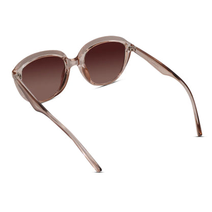 Black with white Temple Cateye Sunglasses For Women