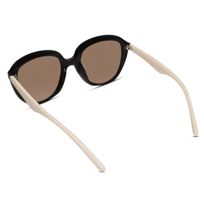 Crystal Brown Cateye Sunglasses For Women