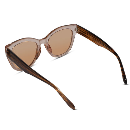 Crystal Brown Cateye Sunglasses For Women