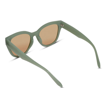 Crystal Brown Cateye Sunglasses For Women
