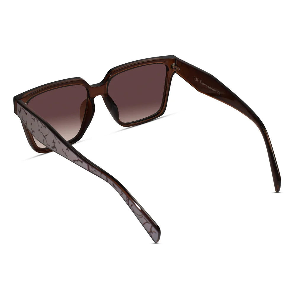 Crystal Purple Rectangular Sunglasses for Women