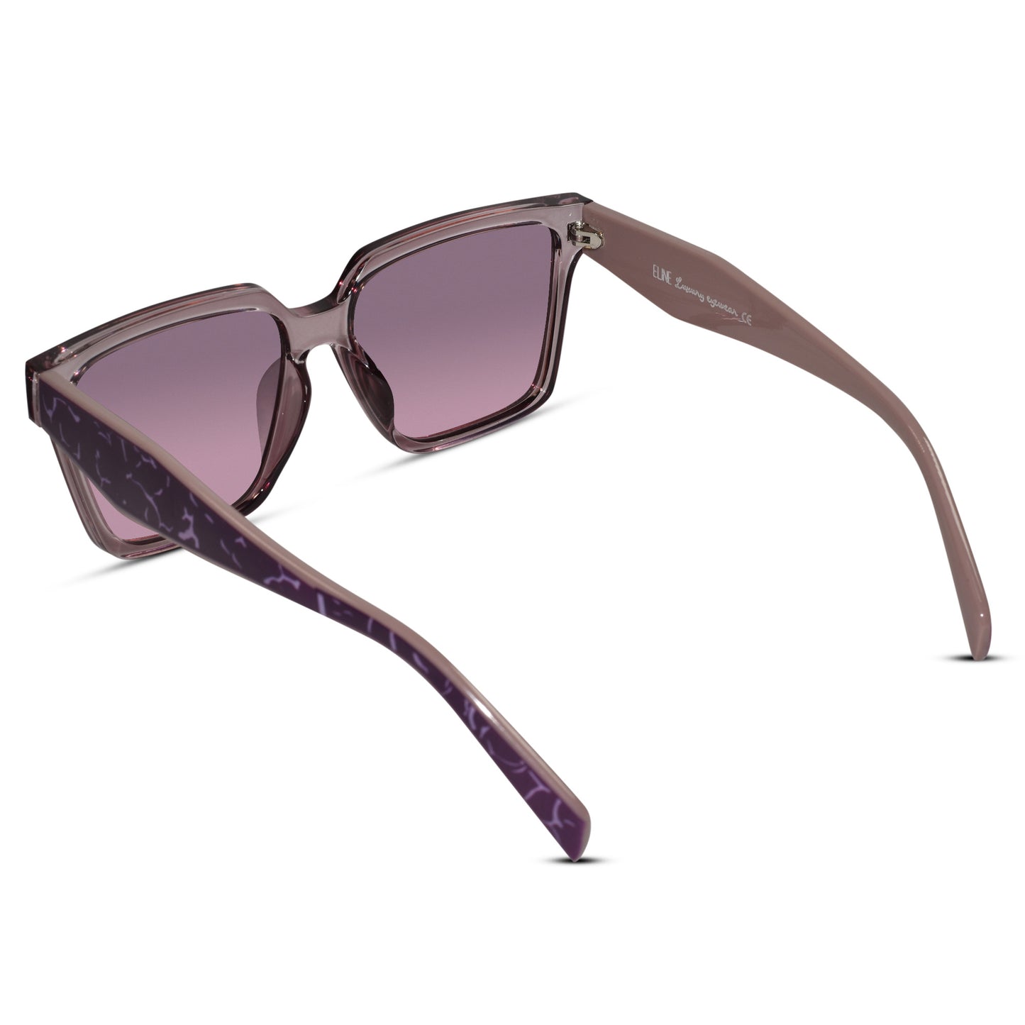 Crystal Purple Rectangular Sunglasses for Women