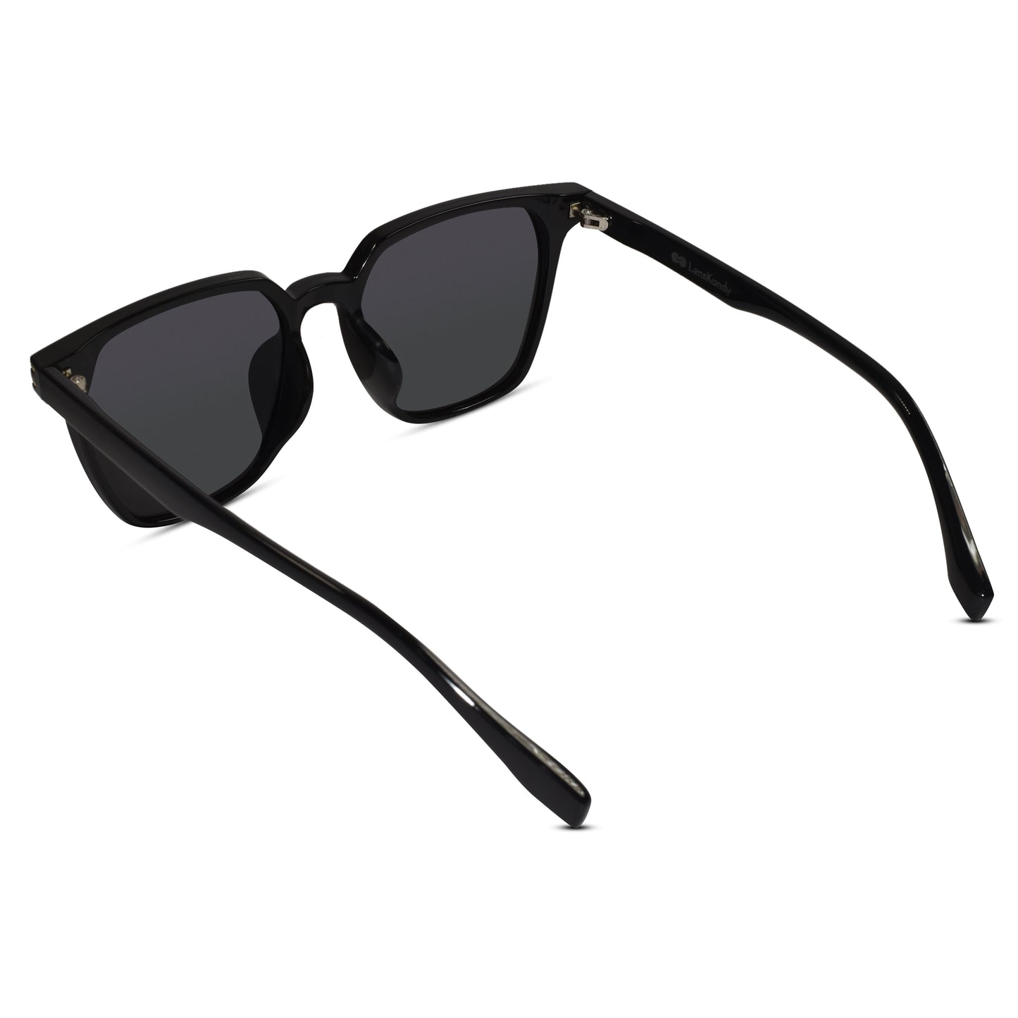 Glossy Black Square Sunglasses For Men