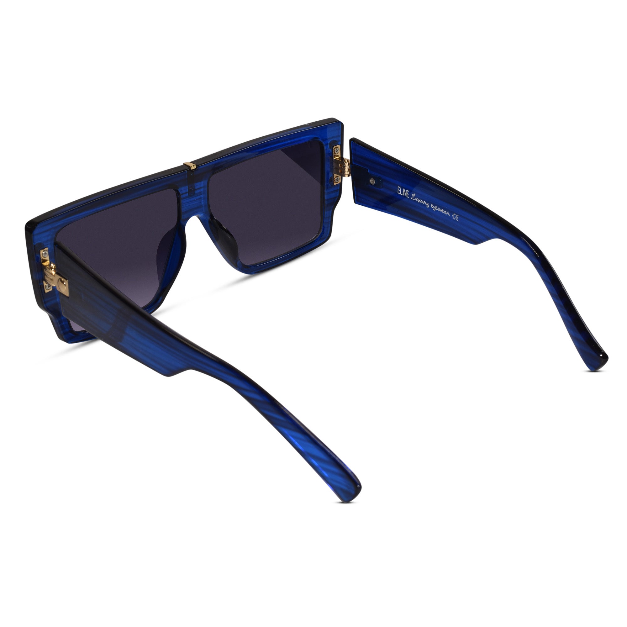 Blod Blue  Rectangular Sunglasses for Men