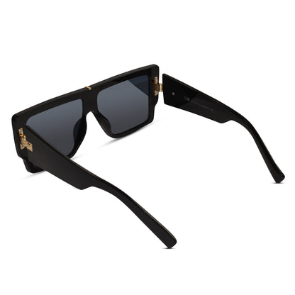 Black Bold Rectangular Sunglasses for Women