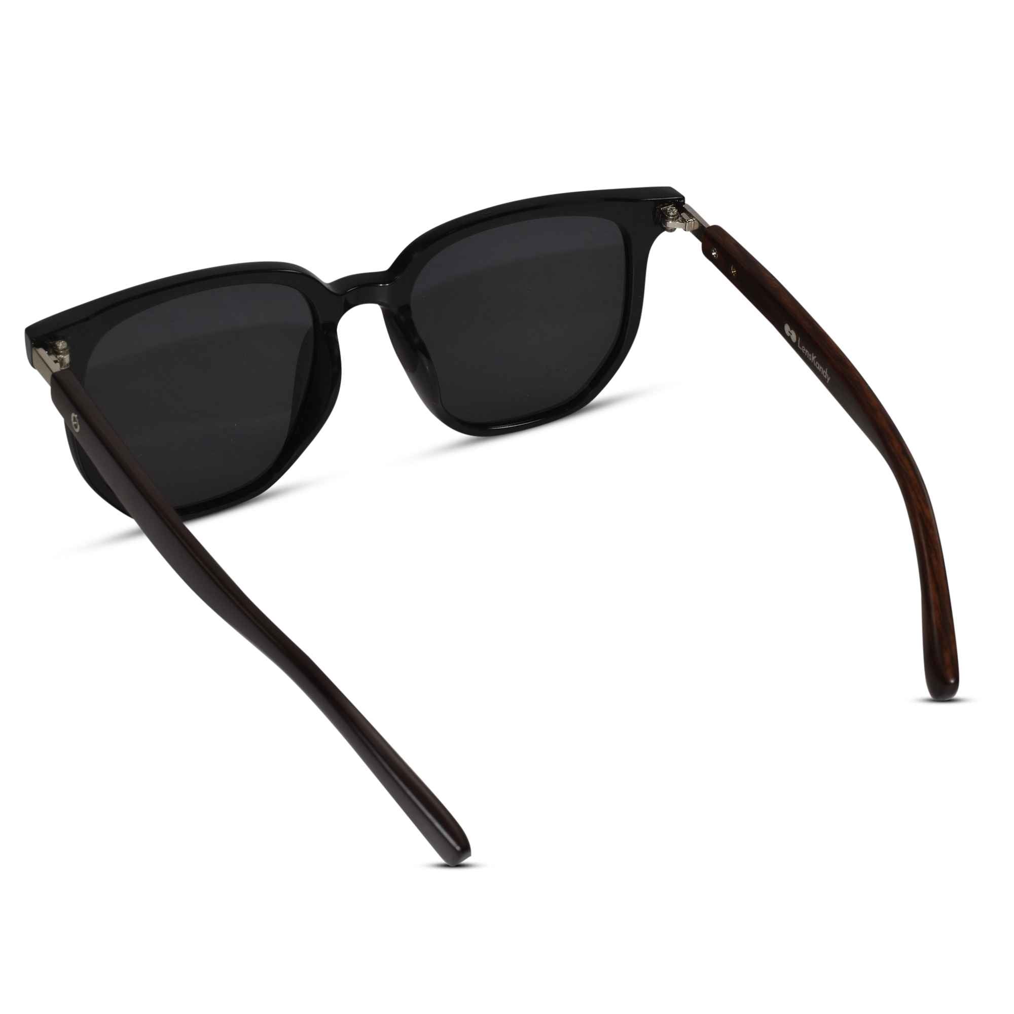 Hexagonal Black Sunglasses For men
