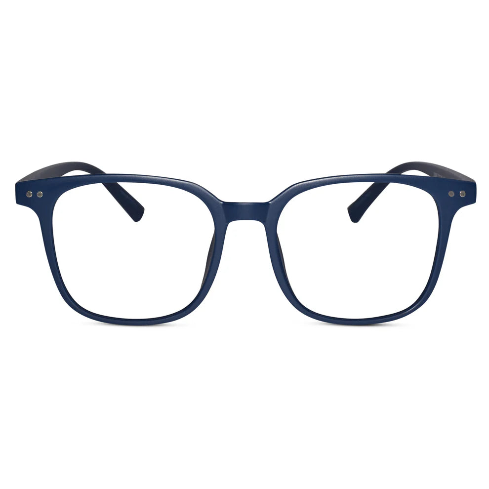 Matt Black Square Eyeglasses For Men & Women