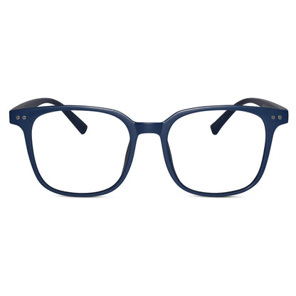 Matt Black Square Eyeglasses For Men & Women