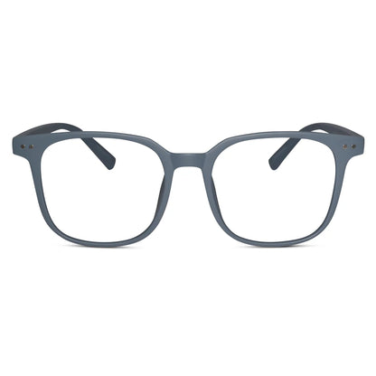 Matt Black Square Eyeglasses For Men & Women