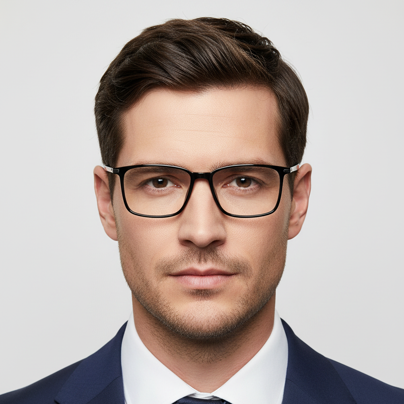 Black Rectangular Eyeglasses For Men & Women LKE2802-BLK