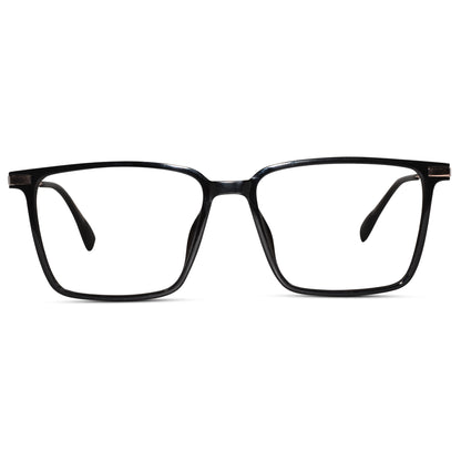 Black-Gold Rectangular Eyeglasses For Men & Women