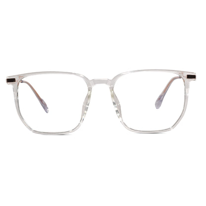 Transparent & Gold Square Eyeglasses For Men & Women