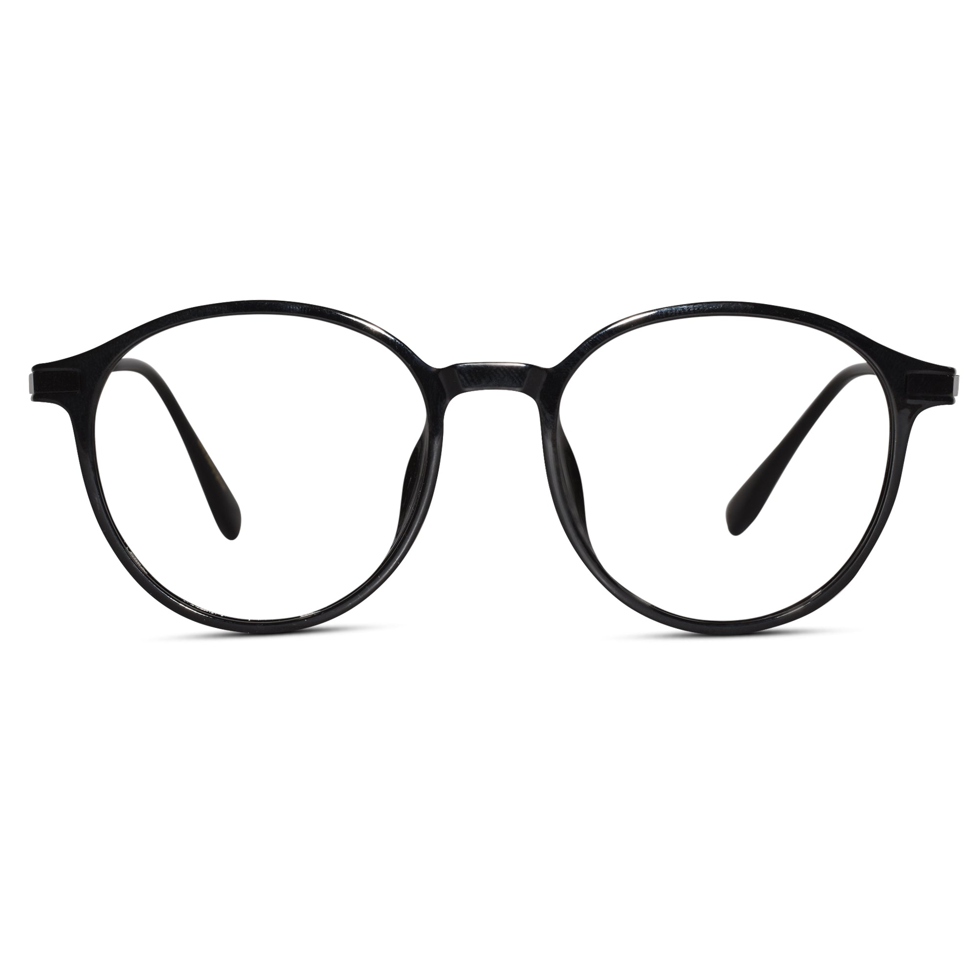 Black Metal Round Eyeglasses For Women