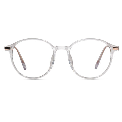 Gold-Transparent Round Eyeglasses For Women