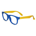 Blue silicon Eyeglasses For kids LKEK8801-BLU-YELLOW