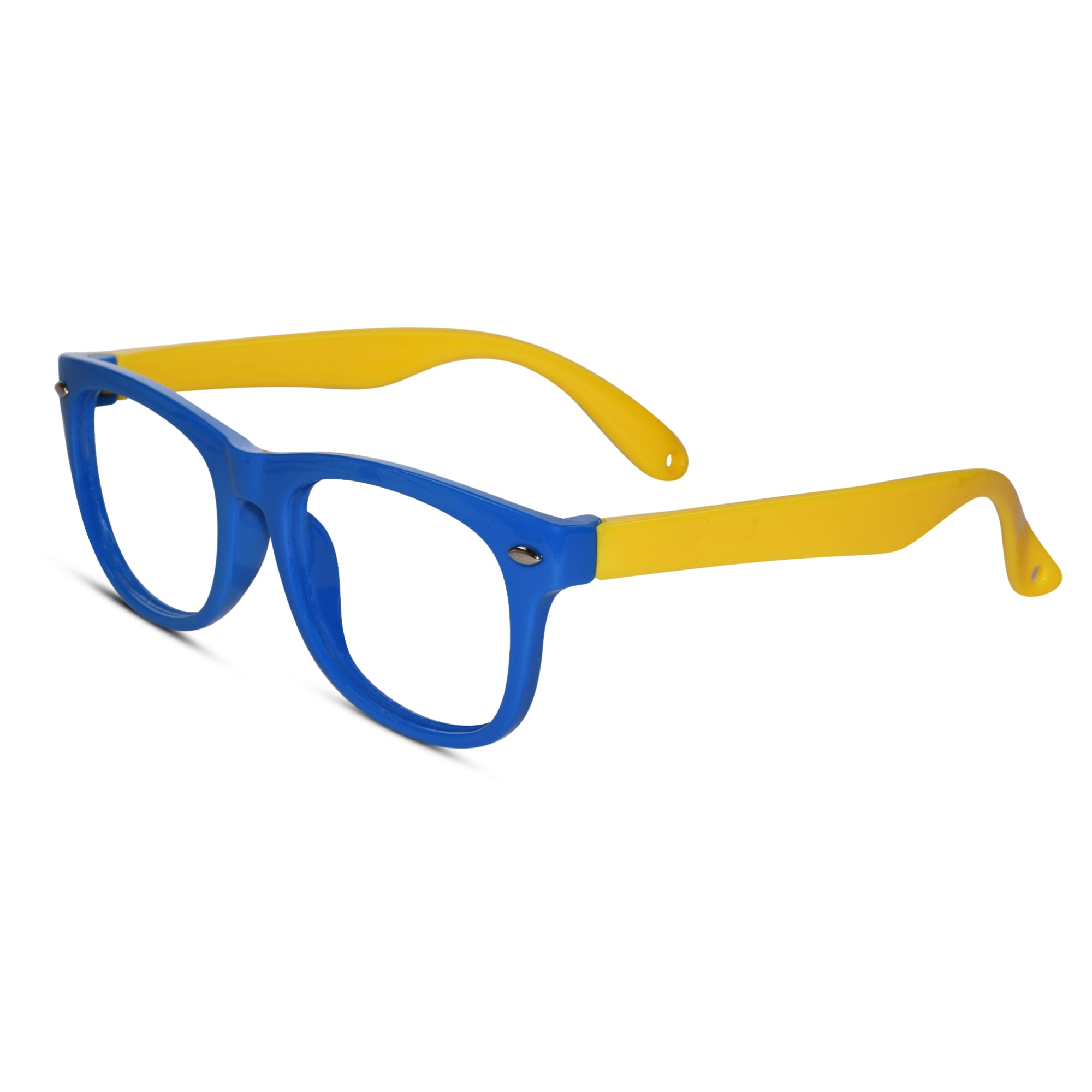 Blue silicon Eyeglasses For kids LKEK8801-BLU-YELLOW