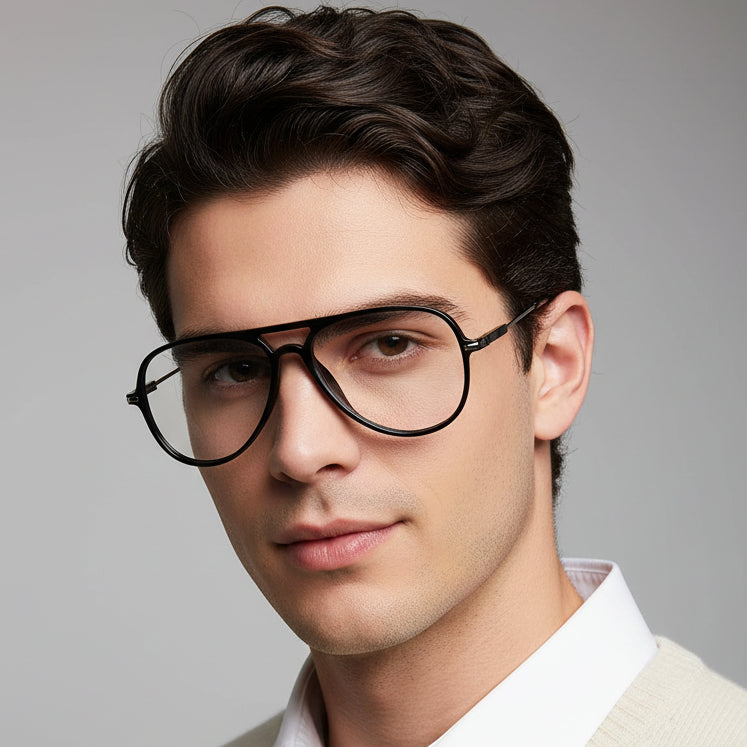 Black Aviator Eyeglasses For Men & Women LKE2810-BLK